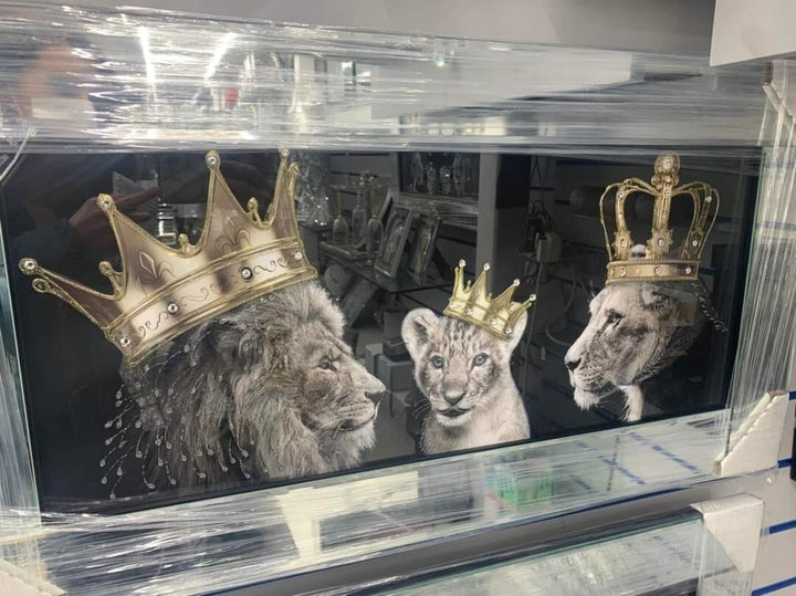 Lion king and queen liquid art frame