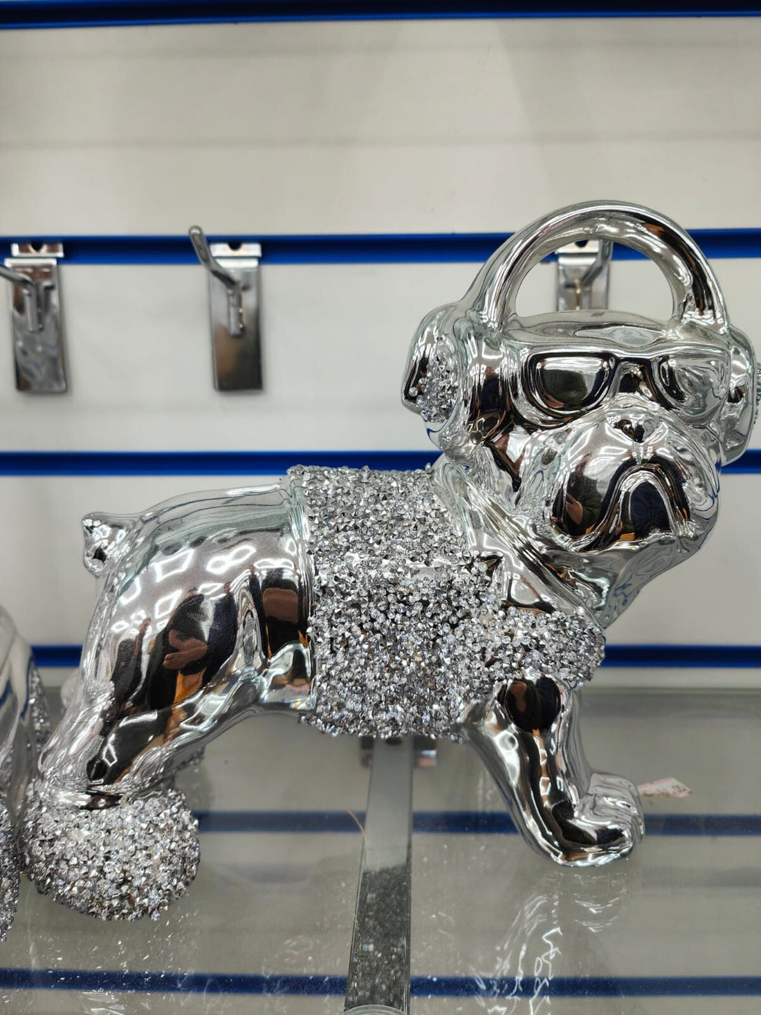 Crushed diamond ceramic dog ornament