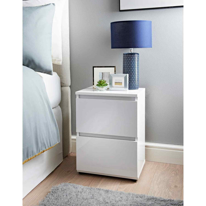 Modern white 2 drawer chest