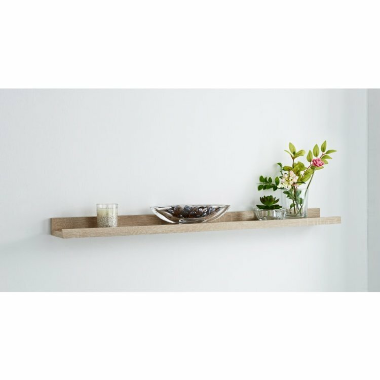 80cm oak wide picture shelf