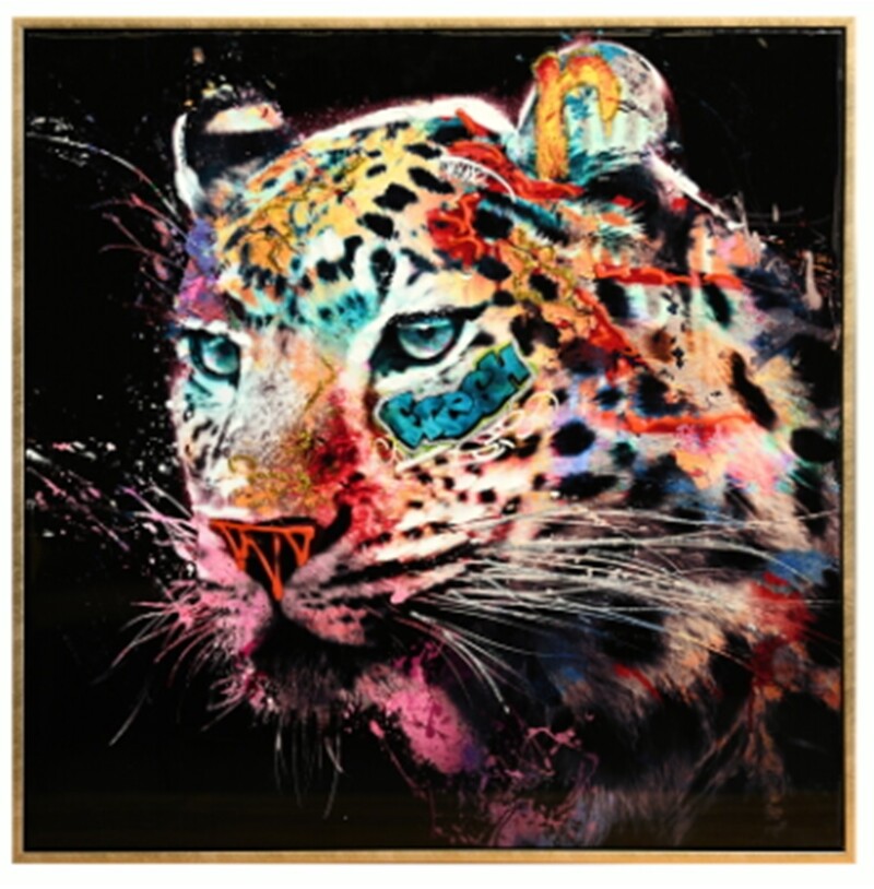 Gloss graffiti effect wildlife canvas wall art
