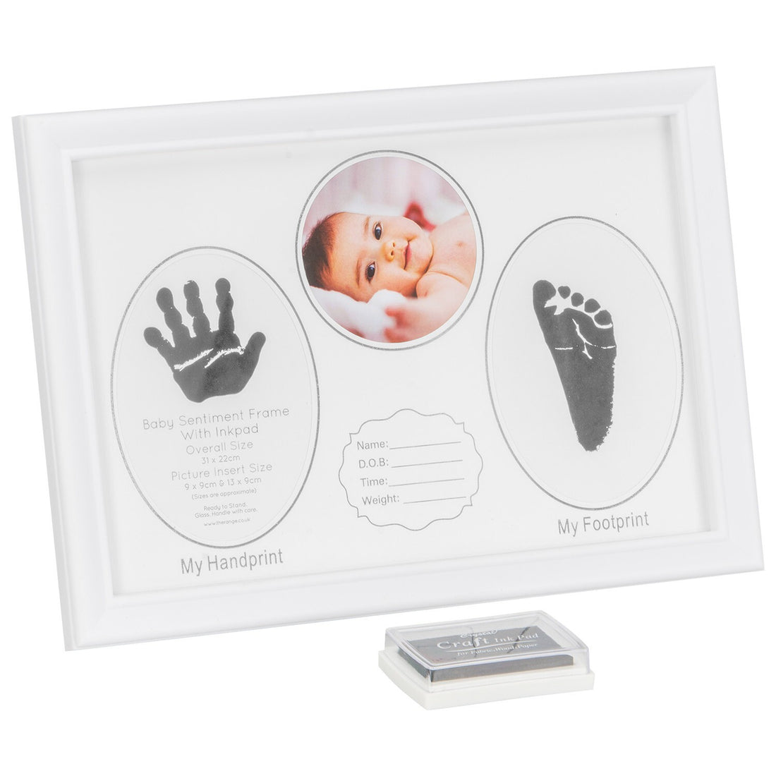 Baby handprint footprint frame kit newborn keepsake nursery gift