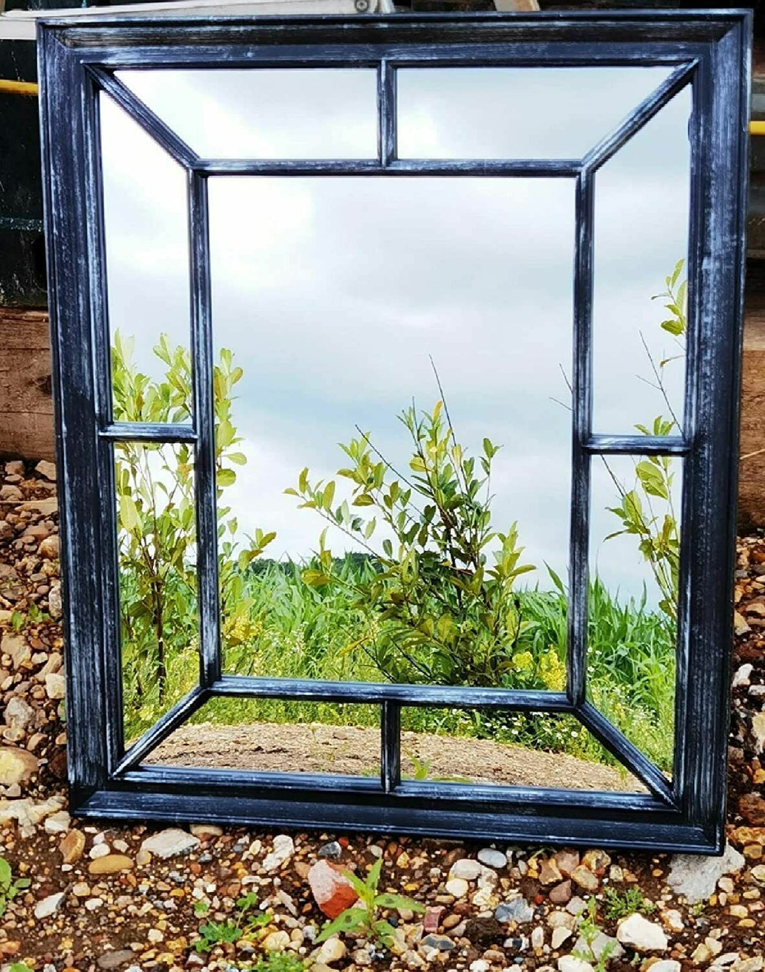 Rustic window style arch wall mirror 60x76cm