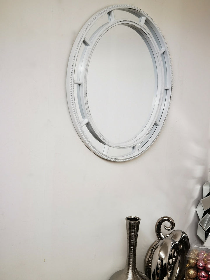Vintage shabby chic oval window mirror wall decor