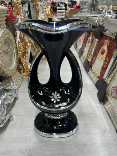 60cm black ceramic mosaic vase