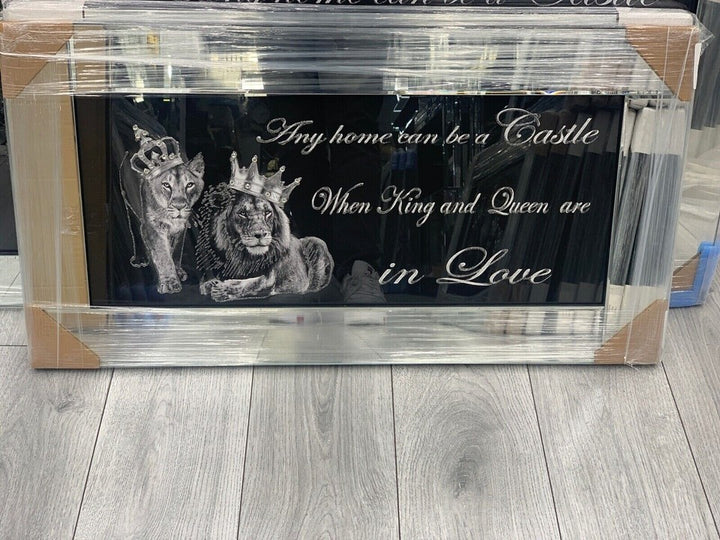Lion King & Queen chrome liquid art frame