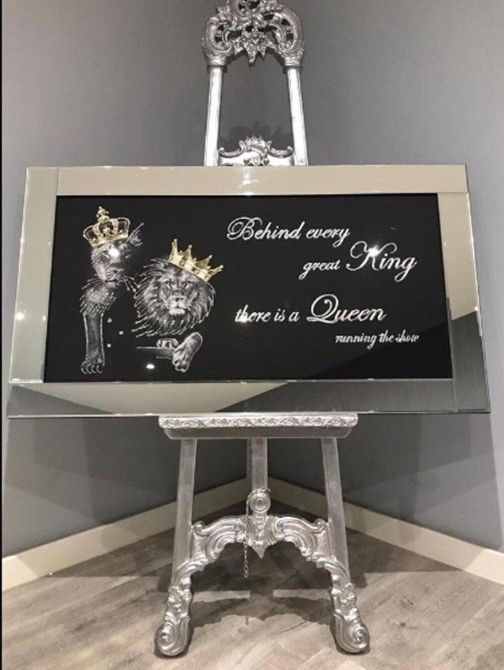 Glitter queen mirrored wall art luxury living room bedroom decor