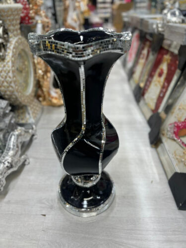60cm black ceramic mosaic vase