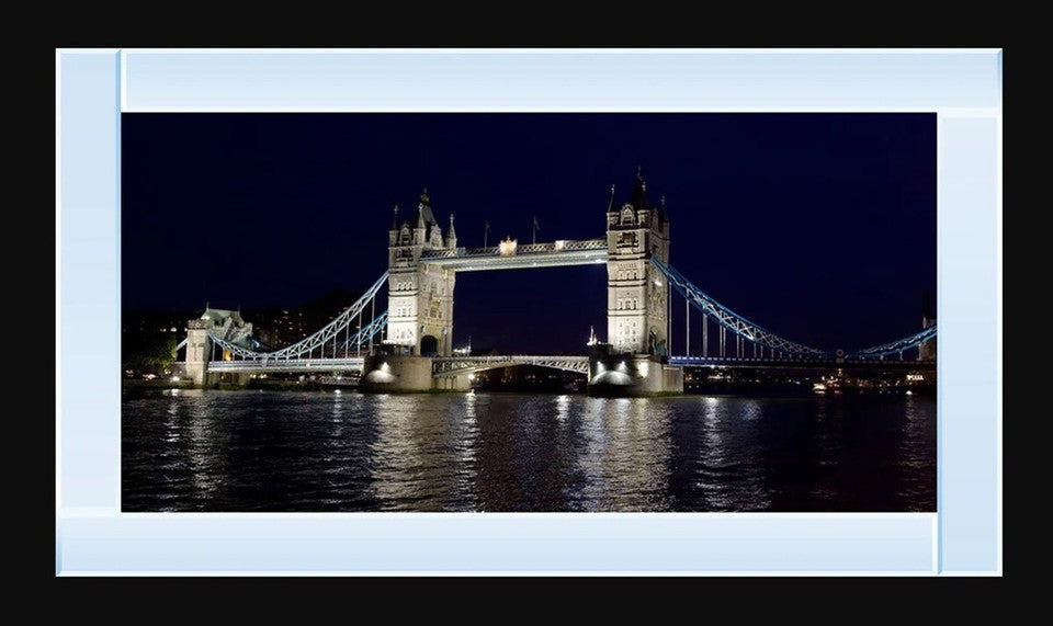 London night glitter wall art mirrored frame