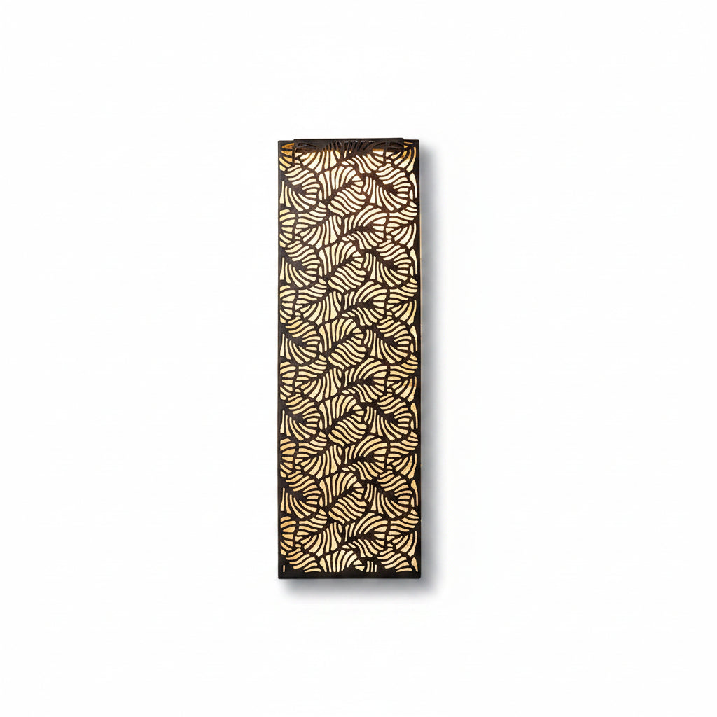 solar metal wall panel light leaf pattern outdoor decor