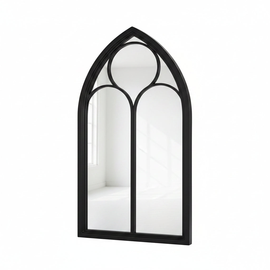  vintage black white archtop wall mirror 90x60